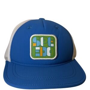 Speedo Kids Trucker Hat Blue White Patch Sun Safe All Day Play‎